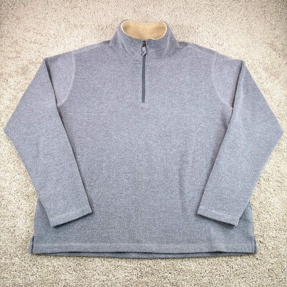Orvis Quarter Zip Pullover Mens XL Fleece Gray Soft Outdoor Casual Sweater